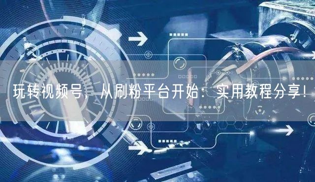 玩转视频号，从刷粉平台开始：实用教程分享！