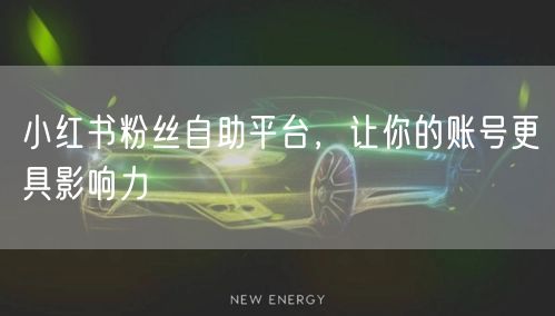 小红书粉丝自助平台，让你的账号更具影响力